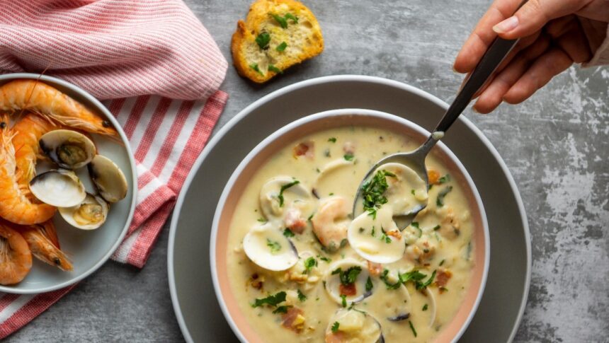 New England clam chowder